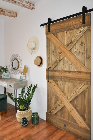 Schiebetur Holz Rustikal Duet Modell Reno Schiebesysteme