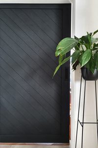 Schwarz Holzschiebetür im Wohnzimmer | RENO Türen