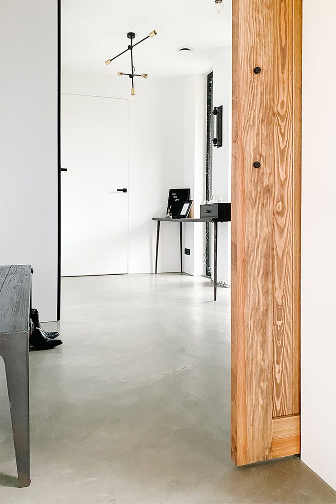 Spiegeltür im Vorraum im minimalistischen Stil | RENO Türen