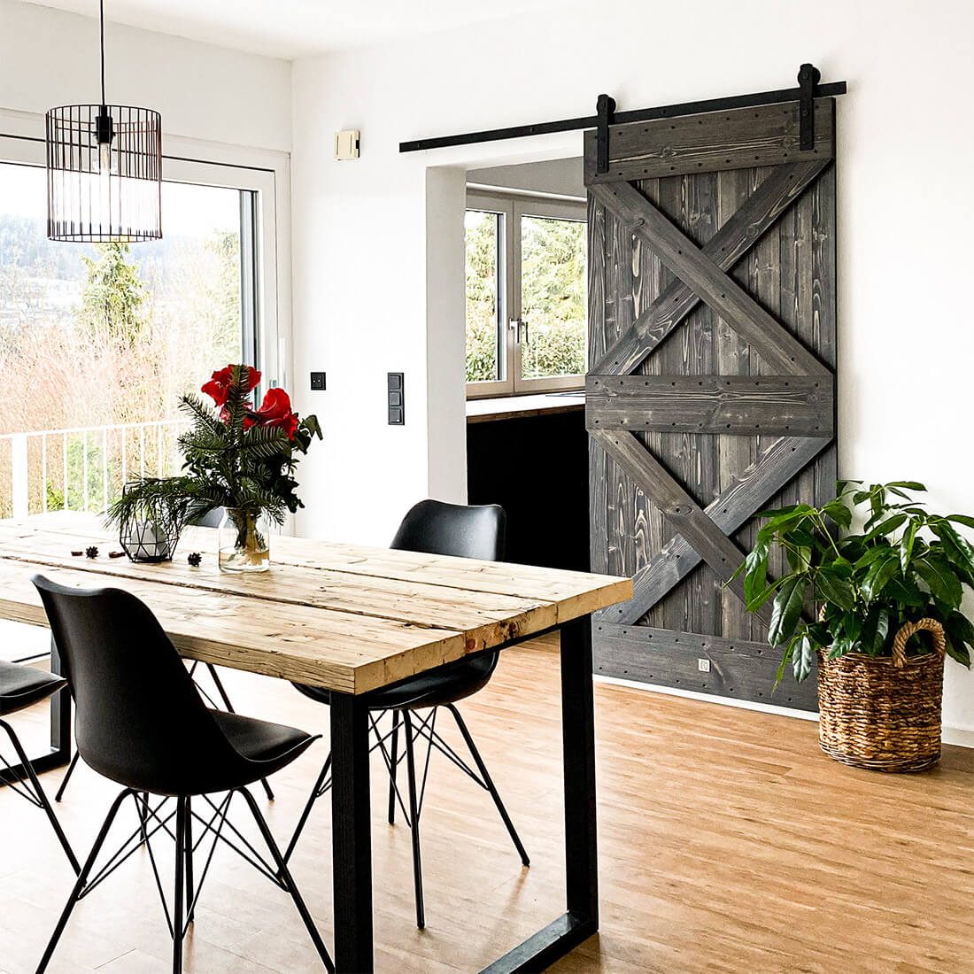 Schiebetür Holz Rustikal, DUET Modell | RENO-Schiebesysteme