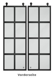 Doppelschiebetür Glas Stahl